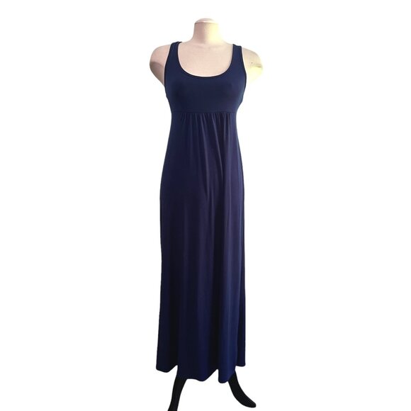 Banana Republic Navy Blue Racerback Maxi Dress Sz XS Womens Sleeveless - Picture 1 of 10